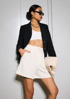 Lei Elastic Tailored Pinstripe Bermuda Shorts