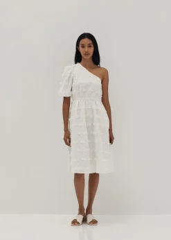Leighton Textured Toga Flare Dress