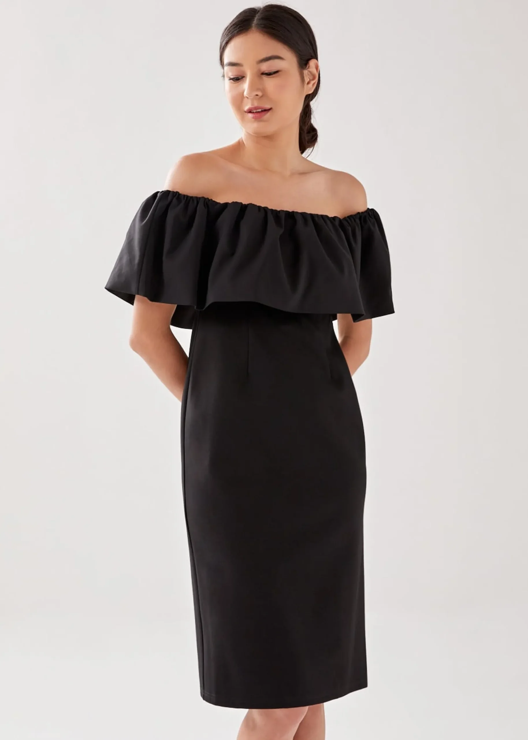 Lennox Off Shoulder Midi Dress