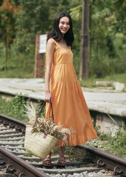 Leona Linen Tiered Maxi Dress