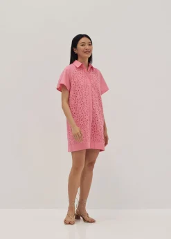 Letizia Mixed Fabric Shirt Dress