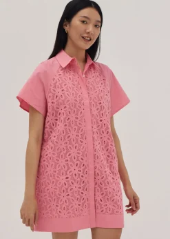 Letizia Mixed Fabric Shirt Dress