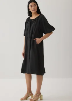 Levi Notch Neck Puff Sleeve Dress