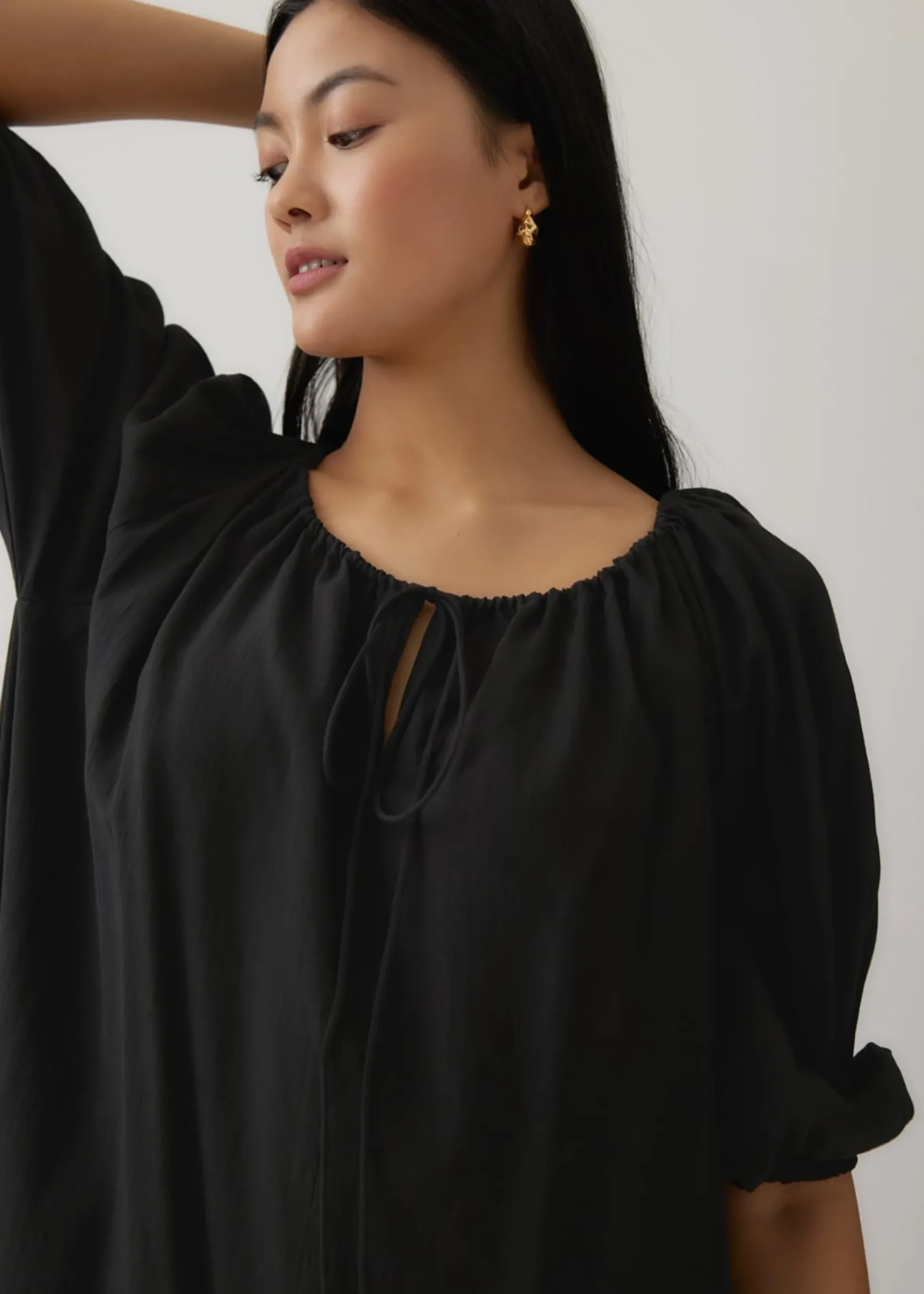 Levi Notch Neck Puff Sleeve Dress