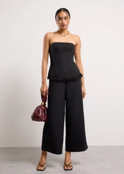 Lia Tweed High Waist Wide Leg Culottes