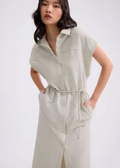 Lian Button Down Column Midaxi Dress