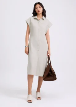 Lian Button Down Column Midaxi Dress