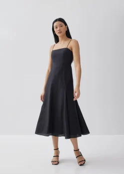 Linea Padded Fit & Flare Midi Dress
