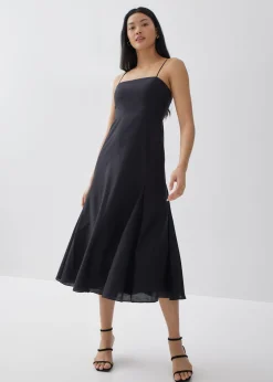 Linea Padded Fit & Flare Midi Dress