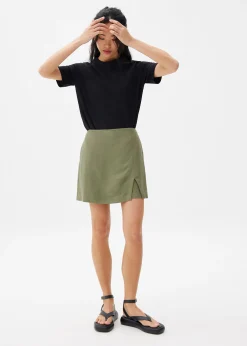 Linen A-line Skort