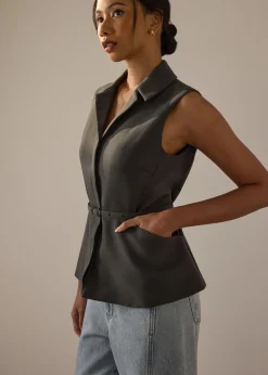 Ling Belted Tailored Vest