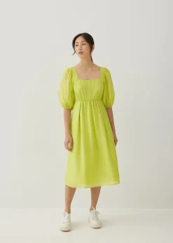 Lisbeth Textured Cross Back Midi Dress