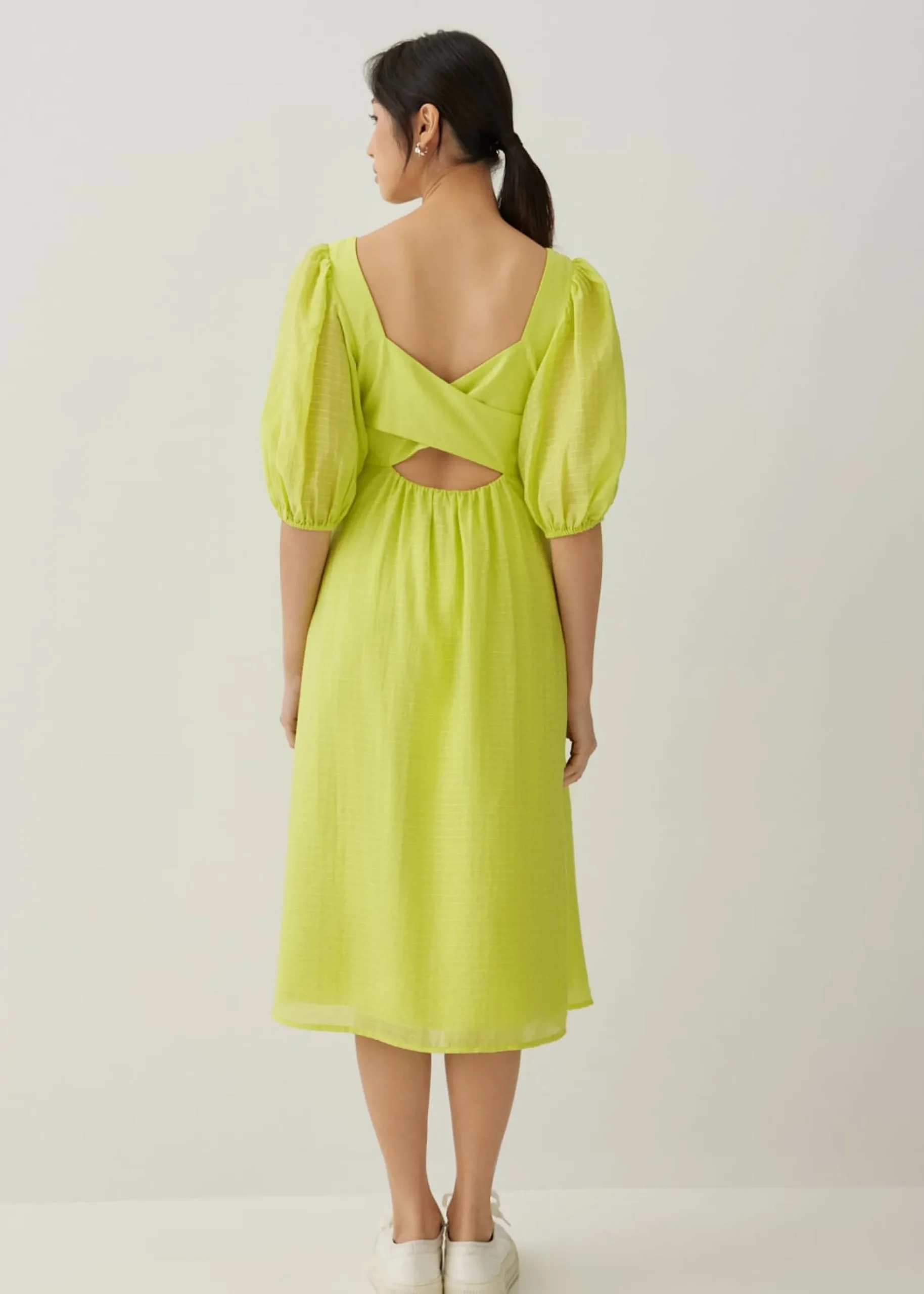 Lisbeth Textured Cross Back Midi Dress