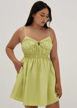 Lolit Cotton Ruched Fit & Flare Dress