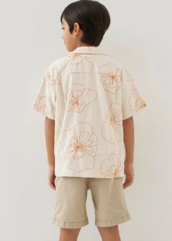 Lucas Embroidered Collared Shirt in Rekindled Blooms