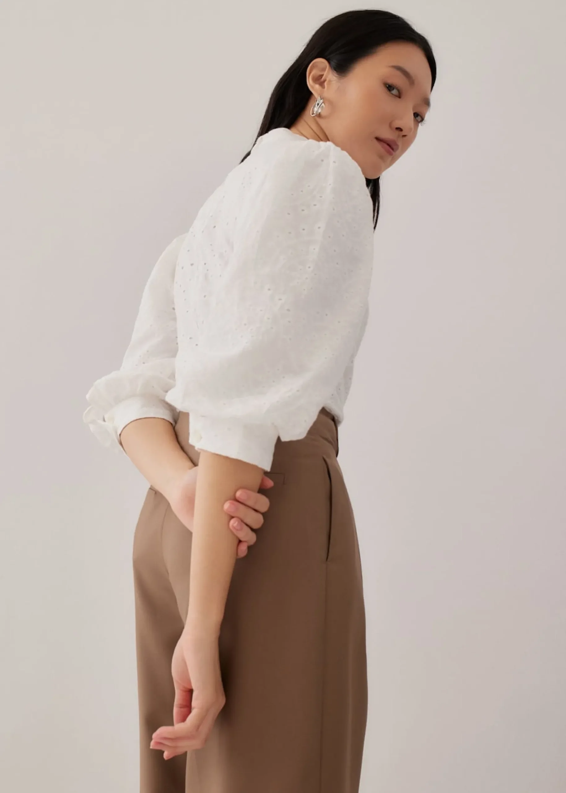 Lucia Broderie Anglaise Balloon Sleeve Blouse