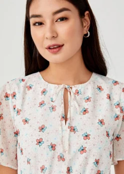 Luella Drawstring Tiered Ruffle Hem Dress in Daisy Dreams
