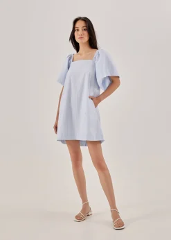 Lylah Pinstripe Trapeze Dress