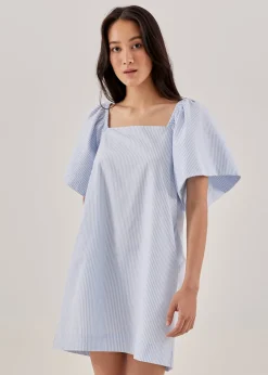 Lylah Pinstripe Trapeze Dress