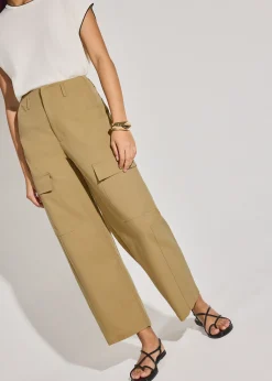 Lyocell Cargo Mid Waist Cocoon Pants