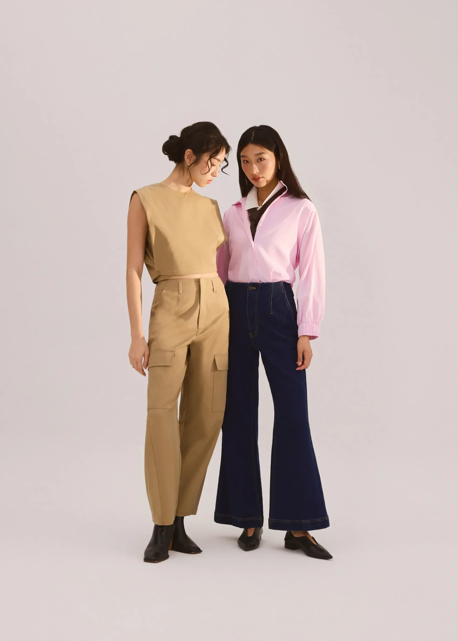 Lyocell Cargo Mid Waist Cocoon Pants