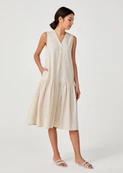 Lysandra Textured Button Down Midaxi Dress