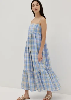 Maggie Plaid Ruffle Babydoll Dress