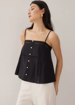 Maisa Lace Trim Straight Neck Camisole