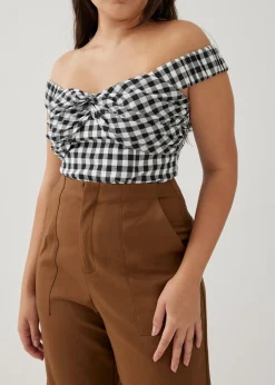 Maizie Gingham Off Shoulder Top