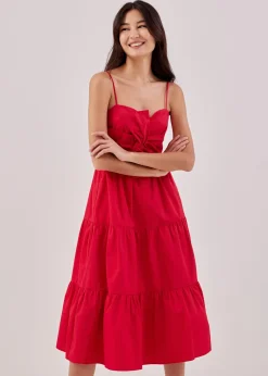 Mallory Front Knot Tiered Dress
