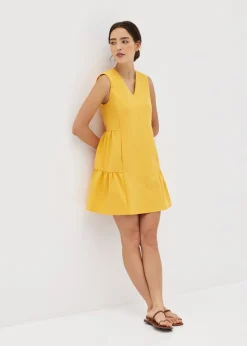 Maloni Tiered Mini Shift Dress