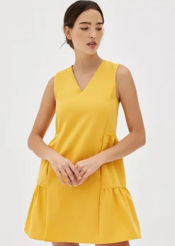 Maloni Tiered Mini Shift Dress