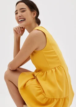 Maloni Tiered Mini Shift Dress