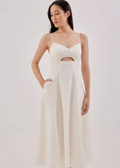 Marielle Padded Textured Cut Out Dress