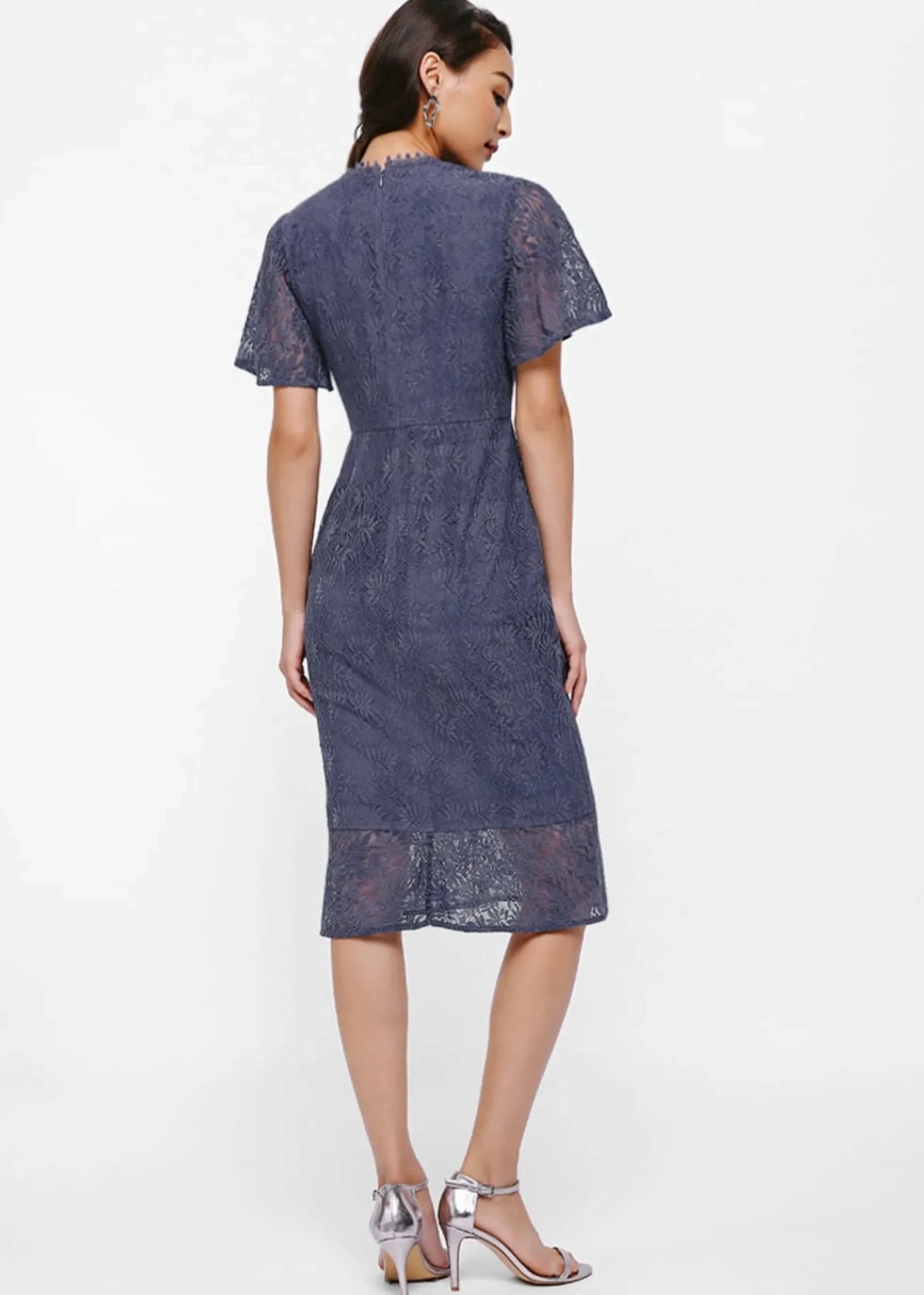 Marlette Lace Panel Midi Dress