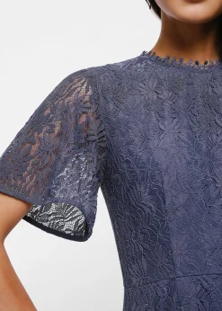 Marlette Lace Panel Midi Dress