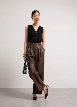 Martine Vegan Leather Straight Leg Pants