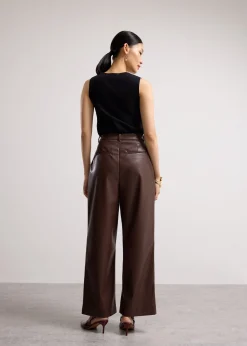 Martine Vegan Leather Straight Leg Pants