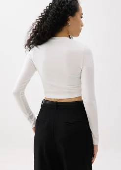 Mason Crop Crew Neck Long Sleeve Top