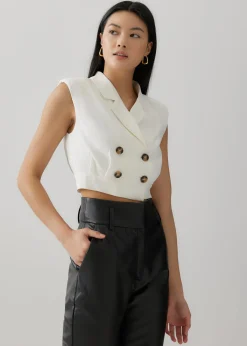 Maxene Padded Linen Vest