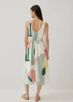 Mazee Ruched Flare Dress in Terra Blocks