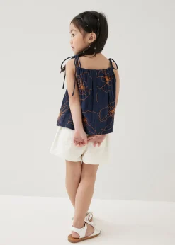 Mei Embroidered Babydoll Camisole Top in Rekindled Blooms