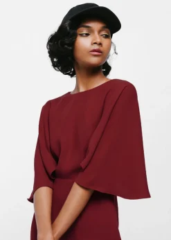 Merenia Cape Sleeve Midi Dress