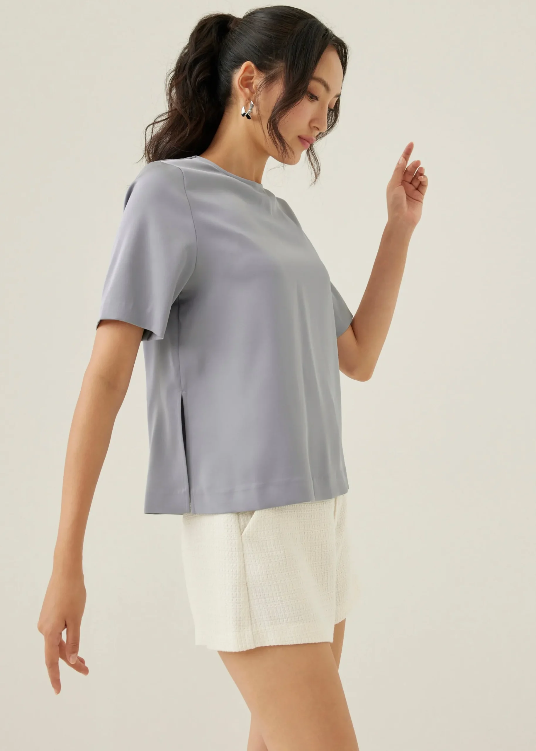 Merlie Relaxed Satin Shell Top