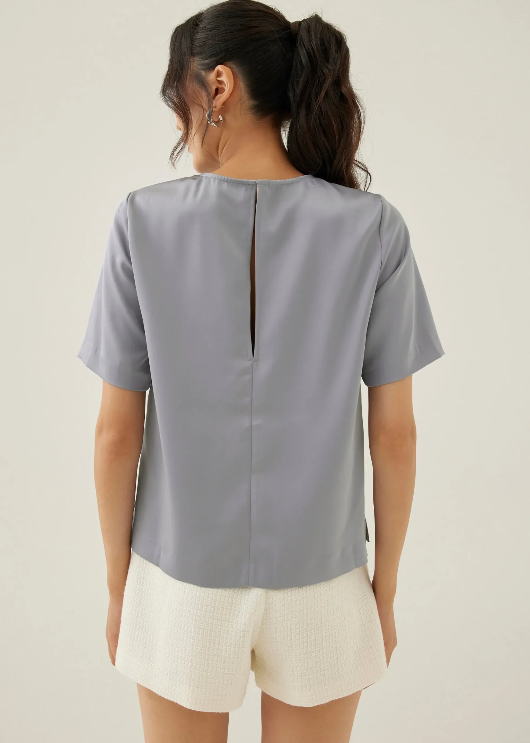 Merlie Relaxed Satin Shell Top