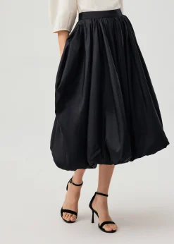 Mid Waist Bubble Midaxi Skirt