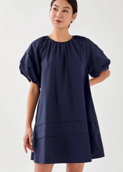Mikay Puff Sleeve Trapeze Dress
