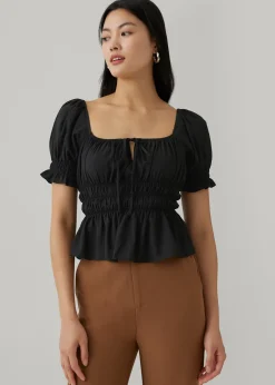 Minerva Elastic Puff Sleeve Top