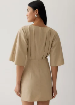 Mitch Linen Faux Wrap Dress