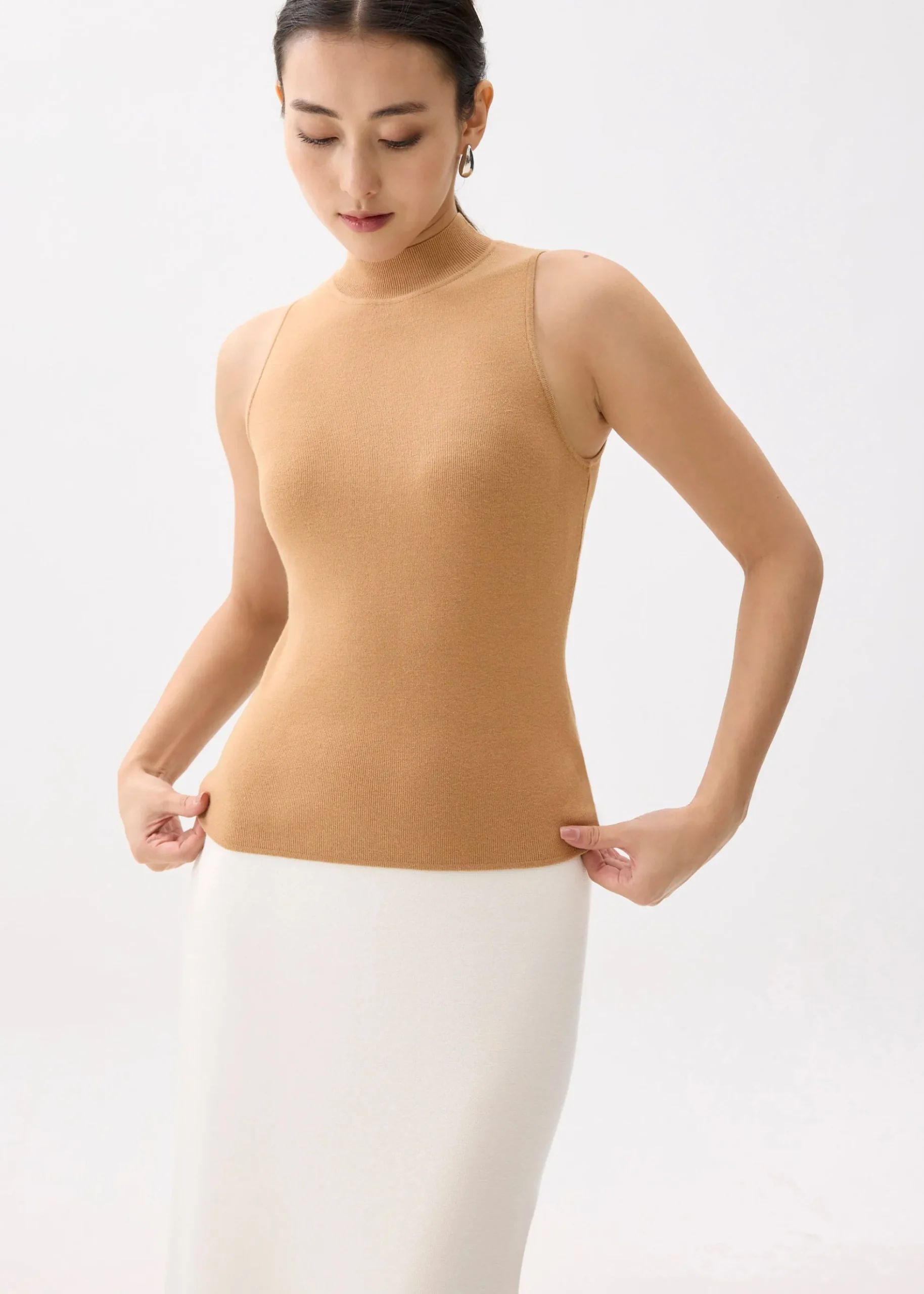 Monika High Neck Knit Tank Top